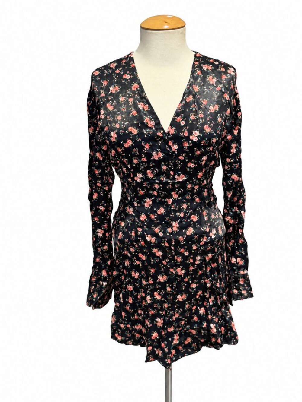 Zara Black Floral Long Sleeve Dress
